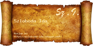 Szloboda Ida névjegykártya